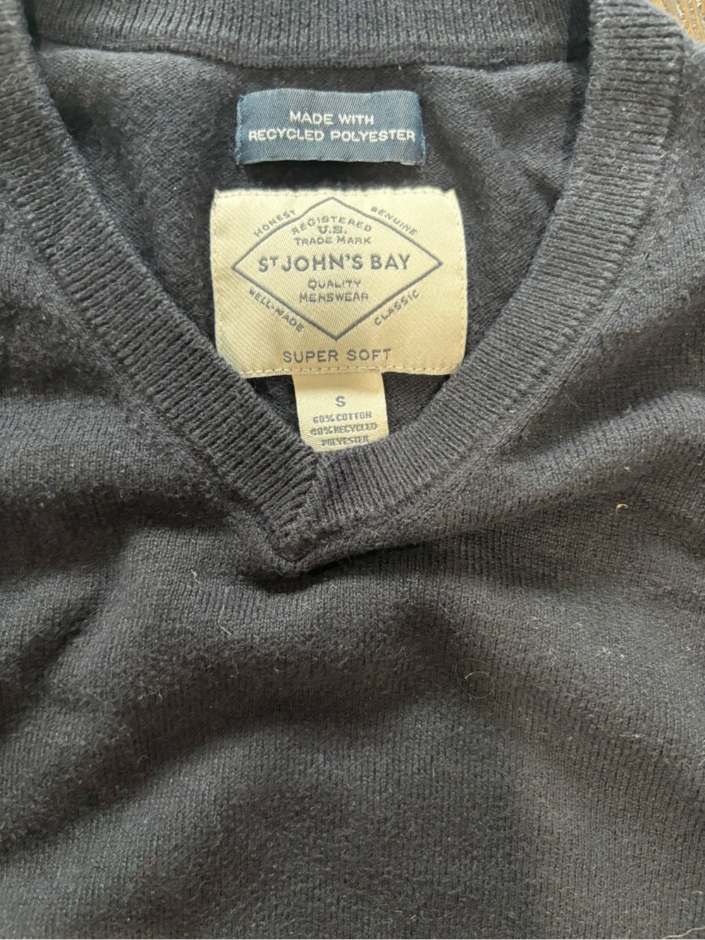 St. John's Bay Men's V-Neck Sweater in Black